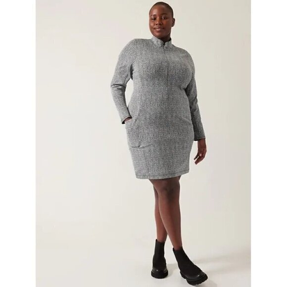 Athleta Delancey Textured Dress Black & White 3X - Picture 1 of 10